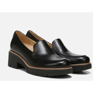 NEW Naturalizer Cabaret Black Slip-On Chunky Block Heel Loafer Women's size 8.5